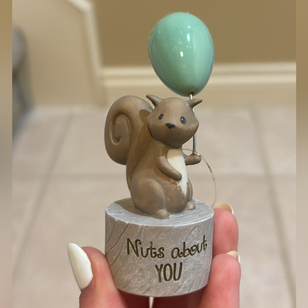 Cute Squirrel Figurine with Balloon